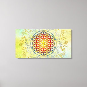 Impressão Em Tela Flor Da Vida - Vintage Ornament Mandala 1