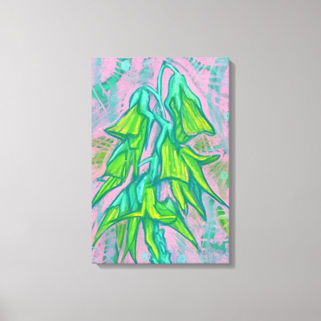 Impressão Em Tela Flor de Ave Australiano, Pintura Floral Tropical (Frente)