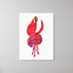 Impressão Em Tela Flor de cor d'água do Fuchsia abstrato