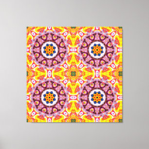 Impressão Em Tela Flor de Fogo Azul e Laranja