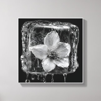 Impressão Em Tela Flor de Gelo Derretendo