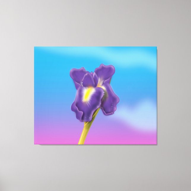 Impressão Em Tela Flor de Íris (Frente)