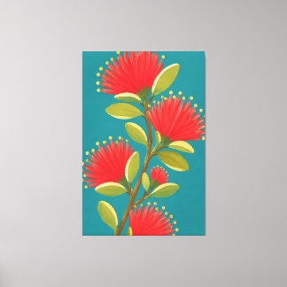 Impressão Em Tela Flor de Lehua havaiana pintada 1