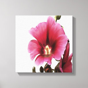 Impressão Em Tela Flor de Malva Hollyhock, Rosa Pesada