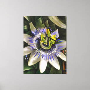 Impressão Em Tela Flor de Maracujá Passiflora em Estilo de Arte Geom