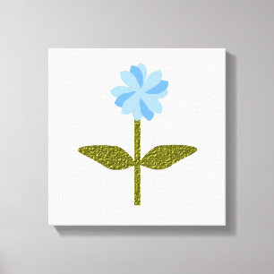 Impressão em Tela Flor de Margarida Azul Bonito