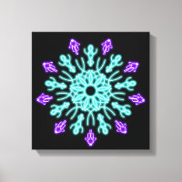 Flor de néon roxa e turquesa