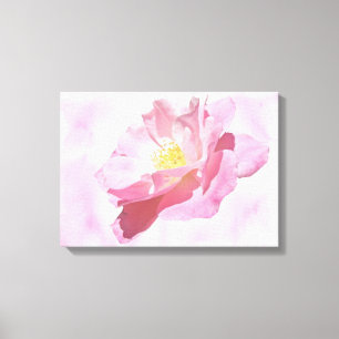 Impressão Em Tela Flor de Rosa com Cultivo Totalmente Rosa
