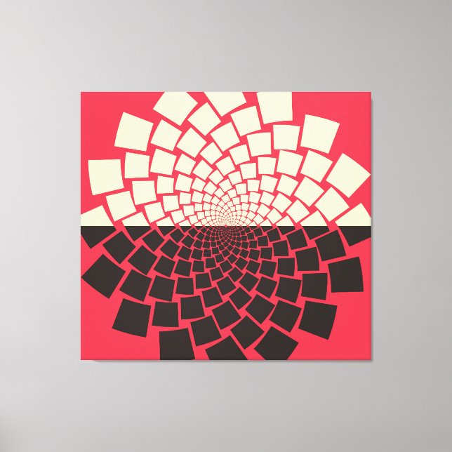 Impressão Em Tela Flor Estilizada: Marinha Vermelha Negra (Frente)