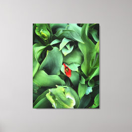 Impressão Em Tela Flor Imersa Em Verde