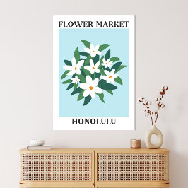 Impressão Em Tela Flor Market Honolulu White Jasmine Floral