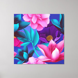 Impressão Em Tela Flor Púrpura Rosa Fuchsia