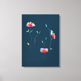 Impressão Em Tela Flor rosa japonesa, abstrato moderna e simples