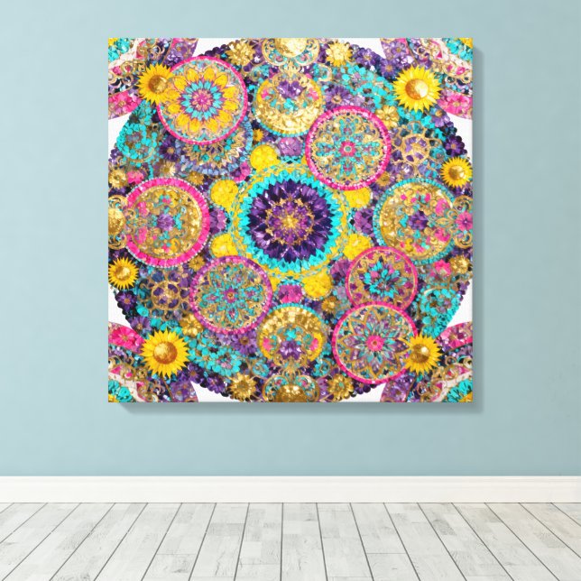 Impressão Em Tela Floral (Insitu(piso de madeira))