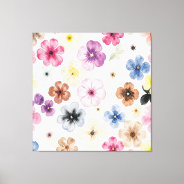 Impressão Em Tela Floral Aquarela Pastel 