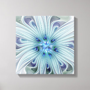 Impressão Em Tela Floral Beauty Abstrato Modern Blue Pastel Flower