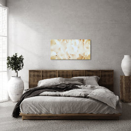 Impressão Em Tela Floral Branco Suave