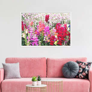 Impressão Em Tela Floral Colorida do Jardim Snapdragon