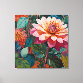 Impressão Em Tela Floral de Jardim Selvagem Vibrante com Gerbera Ros