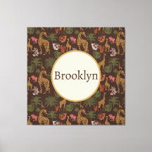 Floral Personalizado Castanho Safari Girafa