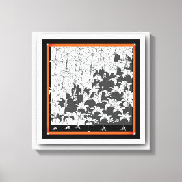 Impressão Em Tela Floral Preto Branco