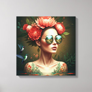 Impressão Em Tela Floral Reflection