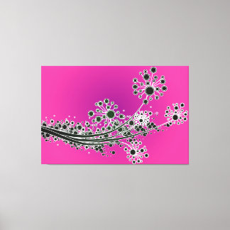 Impressão Em Tela Flores-abstrato futuristas-Telas-magenta