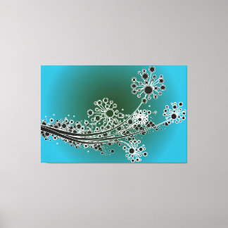 Impressão Em Tela Flores-abstrato futuristas-Telas-turquesa