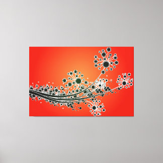 Impressão Em Tela Flores-abstrato futuristas-Telas vermelhas