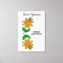Impressão Em Tela Flores Amarelas Laranja O Amor Cresce 24" x 36"
