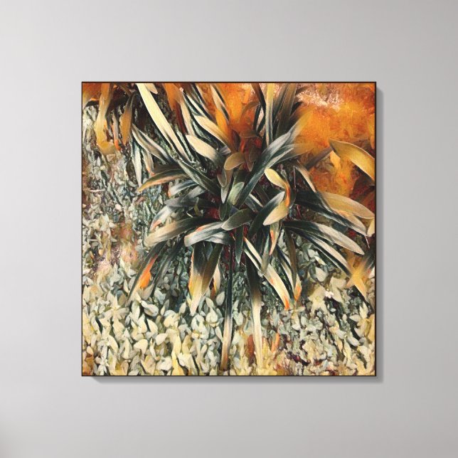 Impressão Em Tela Flores Arte  Corte Marrom (Frente)