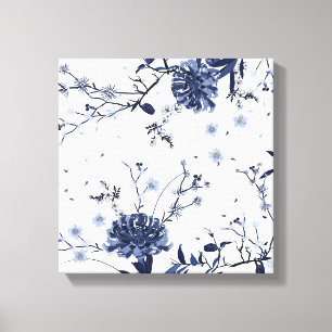 Impressão Em Tela Flores azuis
