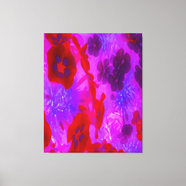 Impressão Em Tela Flores bonito de Phlox Roxo e Jardim Vermelho (Frente)