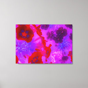 Impressão Em Tela Flores bonito de Phlox Roxo e Jardim Vermelho