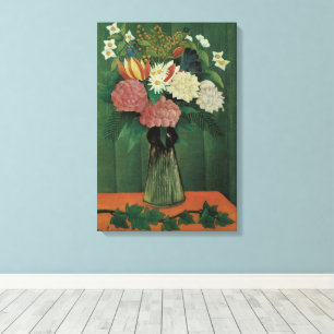 Impressão Em Tela Flores com Hera por Henri Rousseau, Floral Vintage