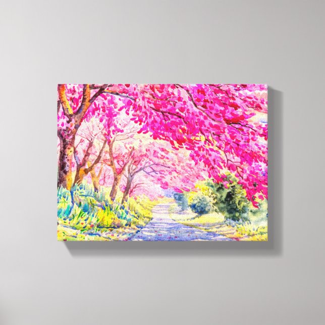 Impressão Em Tela Flores de cereja paisagem (Frente)