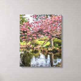 Impressão Em Tela Flores de Cerejeira Rosa e Imagem Fotográfica do L