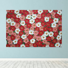 Impressão Em Tela Flores de Cerejeira Vermelhas e Rosas – Arte em Pa