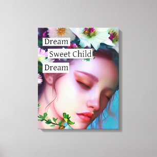 Impressão Em Tela Flores de Fada bonito em Arte Fantasia de Cabelo