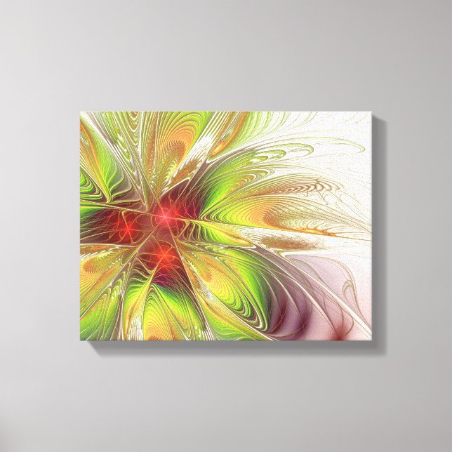 Impressão Em Tela Flores de fantasia fractal suaves e tenra (Frente)