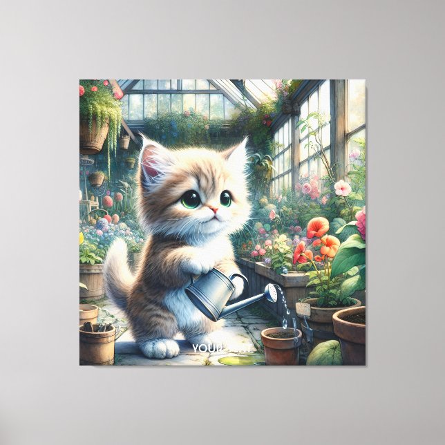 Impressão Em Tela Flores de Gato Bonito Fantasy (Frente)