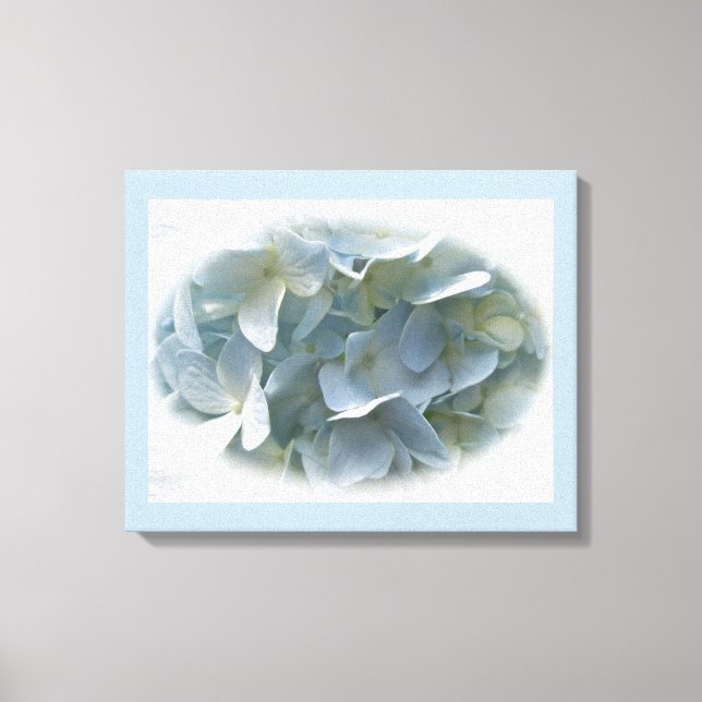 Impressão Em Tela Flores de Hydrangea Azul Pálido (Frente)