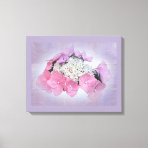 Impressão Em Tela Flores de Hydrangea, Bonés, cor-de-rosa e roxa