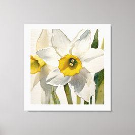 Impressão Em Tela Flores de Íris em Aquarela Moderna