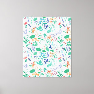 Impressão Em Tela Flores De Jardim De Verão Deixam Sangue Botânico