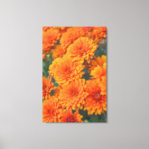 Impressão Em Tela Flores de Jardim Laranja Mães Arte de Outono