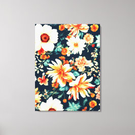 Impressão Em Tela Flores de Laranja Vermelho e Branco deliciosas inc