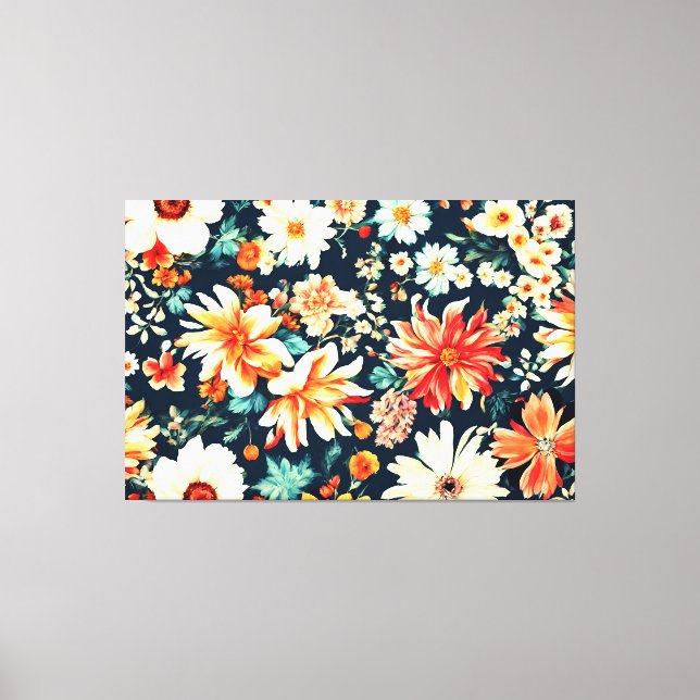 Impressão Em Tela Flores de Laranja Vermelho e Branco deliciosas inc (Frente)