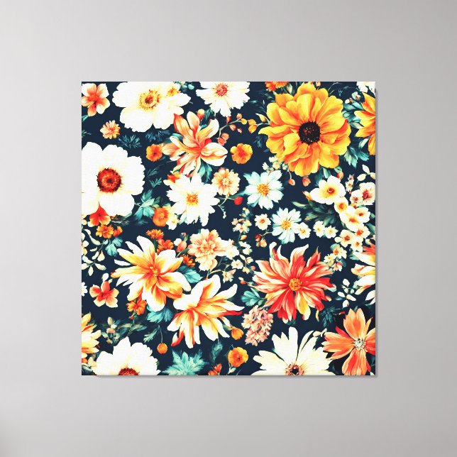 Impressão Em Tela Flores de Laranja Vermelho e Branco deliciosas inc (Frente)