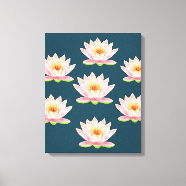 Impressão Em Tela Flores de Lótus Rosa Elegantes (Frente)
